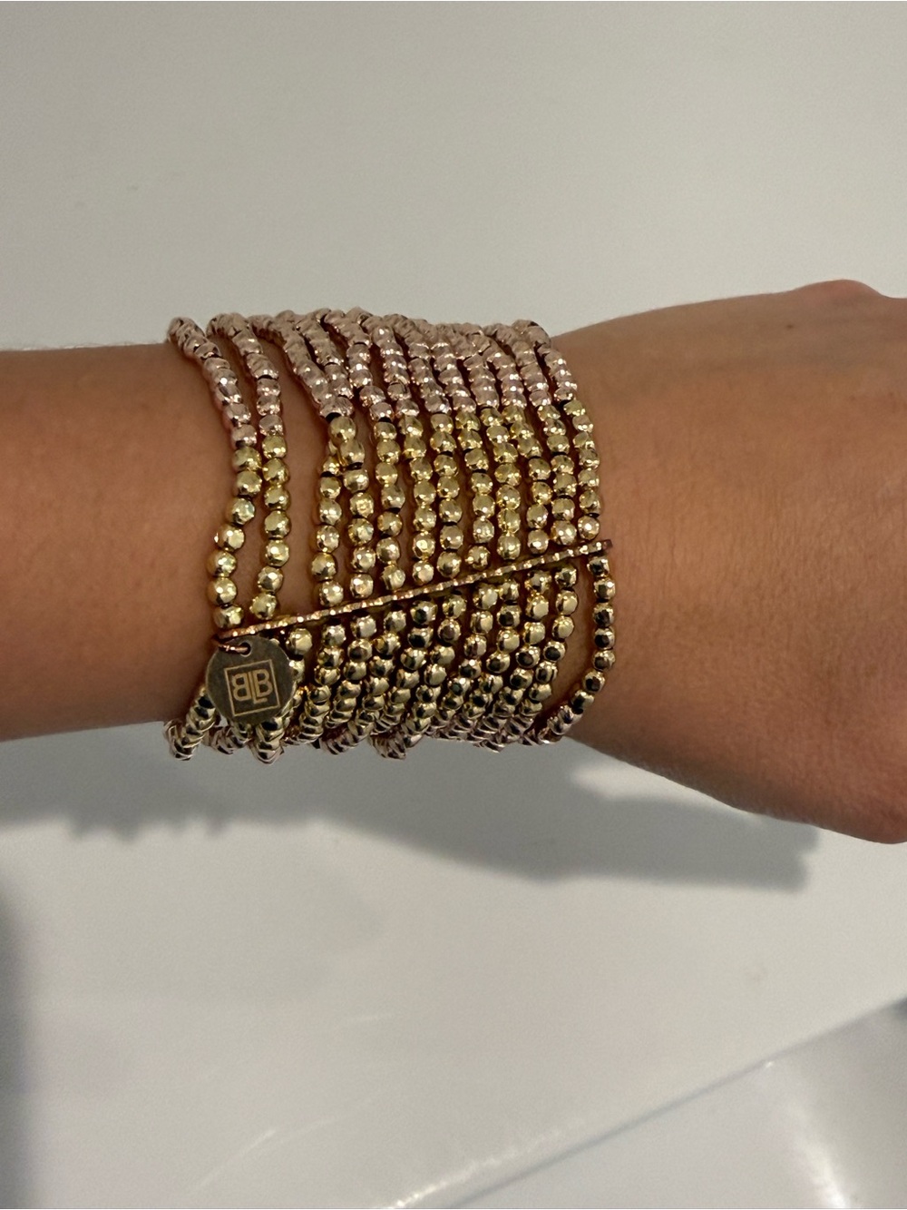 B.b. Lila Multi-Strand Gold Beaded Bracelet